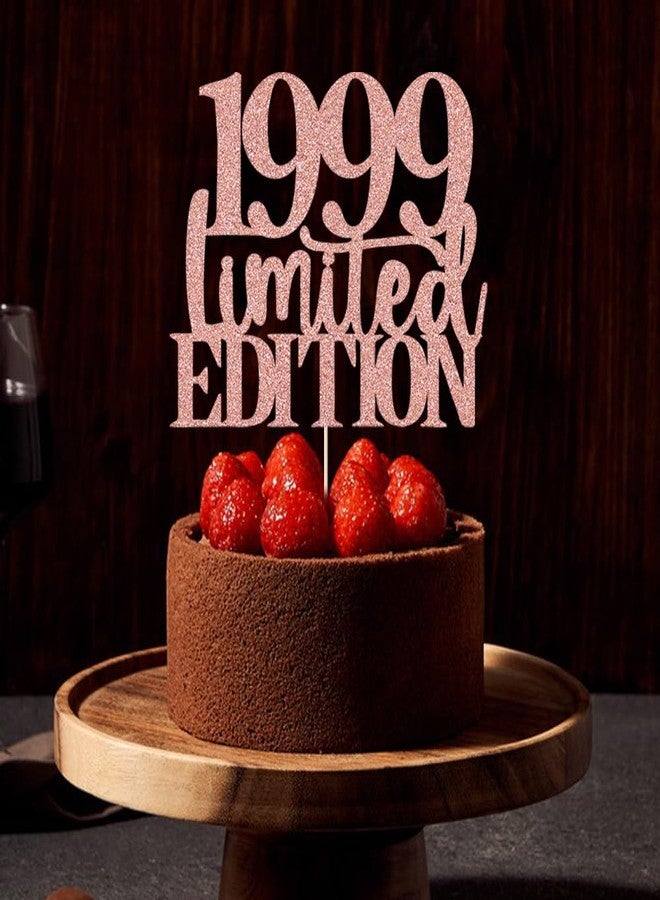 Yetxel Limited EDITION 1999 cake topper 27th birthday happy birthday cake topper men and women cheer 27 years old handmade rose gold glitter cake decoration (1999) - Image 4